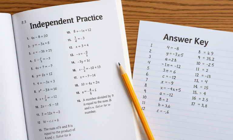 8.3 independent practice page 221 answer key