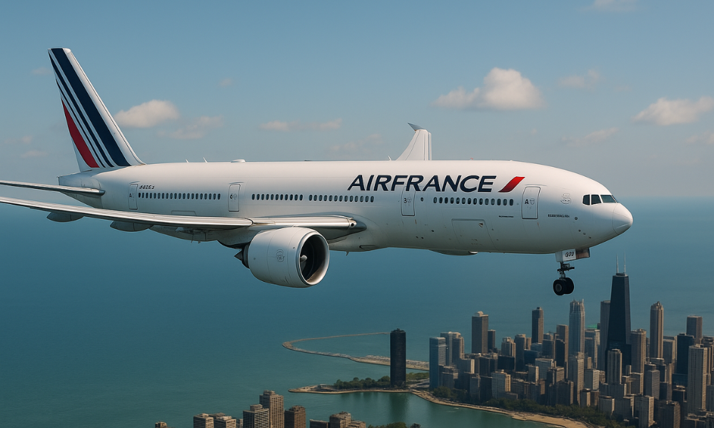 air france flight denied landing chicago