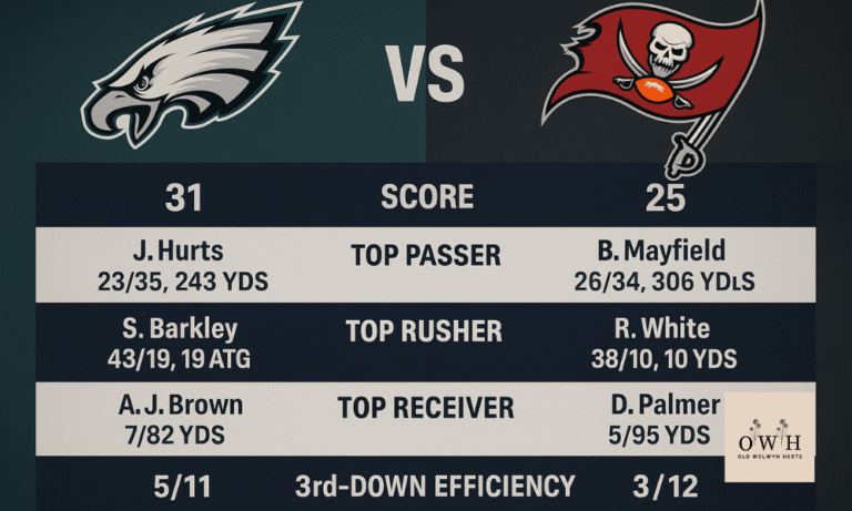 philadelphia eagles vs tampa bay buccaneers match player stats